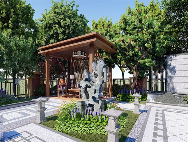 新中式风格庭院——中式别墅庭院景观，传承几千年底蕴，蕴含着心灵密码和智慧的结晶