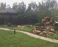 北京庄园木景观石景观施工案例